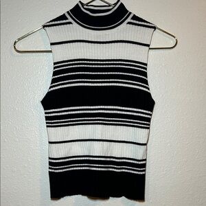 Rue21 Black and White Striped Tank Top